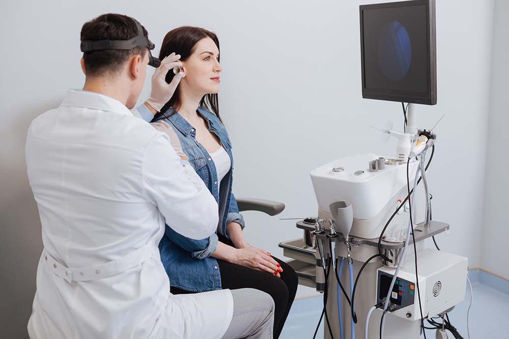 Patient at a hearing appointment at Northern Rivers Audiology