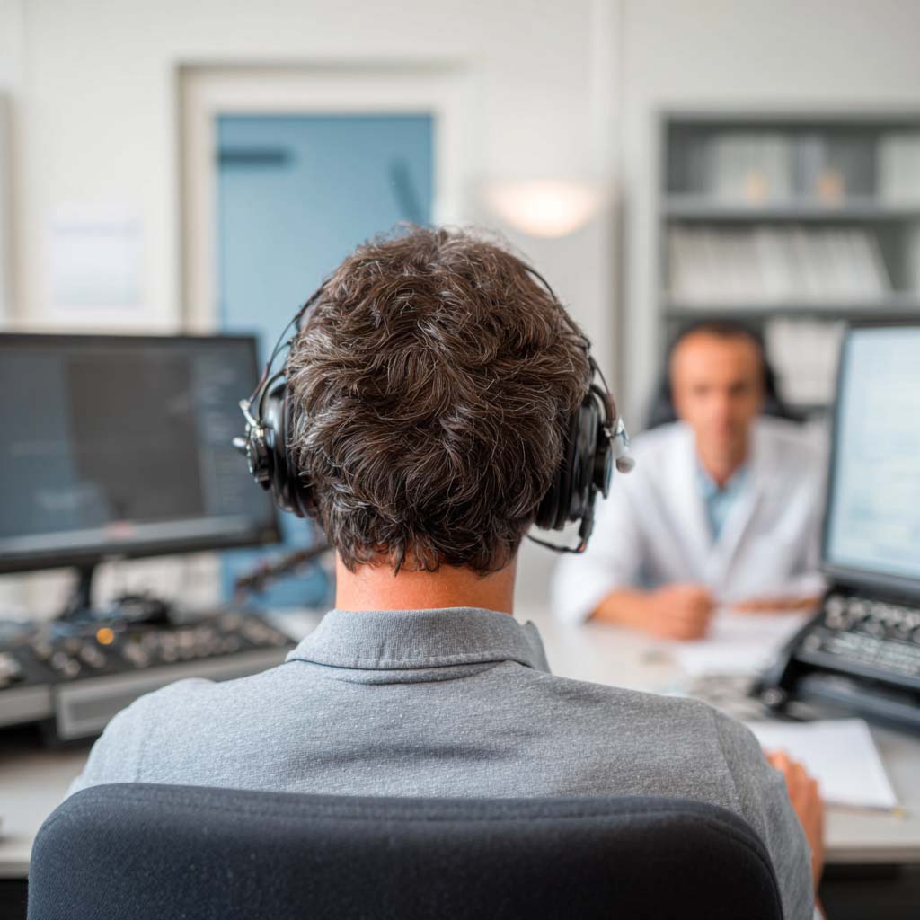 Hearing test at the Casino clinic of Northern Rivers Audiology