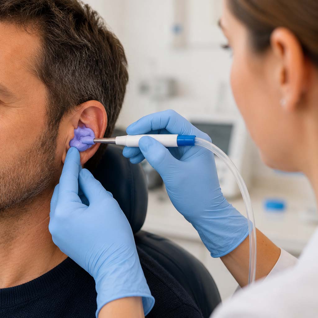 Custom ear plugs at the Woodburn clinic of Northern Rivers Audiology